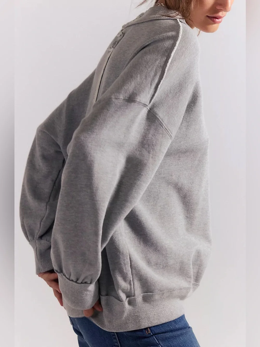 NWT Free People We The Free Palm Springs Pullover - Heather grey - small - Picture 9 of 14